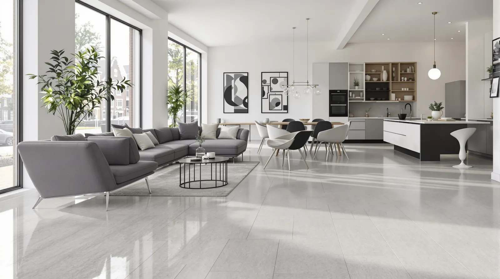 PVC vloer specialist Den Haag - Elegante woningen en renovaties PVC vloer laten leggen Den Haag - Professionele installatie in elegant huis met verfijnde inrichting, grote ramen en natuurlijk licht